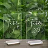 Numéros de table de mariage en acrylique 120 avec les supports CARTE CARS CARS DE PLACE GOL TRUP Rustique pour anniversaire Bridal 240510