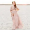 Горничные платья Новая розовая плиссированная материнская одежда фотосессия.
