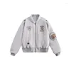 Vestes féminines Calesect 2024 Veste de baseball Harajuku Streetwear surdimensionné surdimension