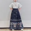 Zestawy odzieży chińska chińska klasyczna spódnica koniowa garnituru etniczne dziewczęta dwoje zestawów retro krótkie rękawy