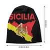 Berets Map Of Sicily Trinacria Skullies Beanies Caps Fashion Winter Warm Men Women Knitting Hat Adult Unisex Sicilian Pride Bonnet Hats