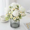 Decorative Flowers Wreaths 1pc Hot sales Rose chrysanthemum Silk Bouquet Artificial Flowers For Wedding Home vase Christmas Wreath wall Diy gift decoration