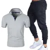 Traccetti da uomo Summer Daily Casual Suit Sports Polo Shirt Panteri a 2 pezzi Set di dorsi di abbigliamento sportivo a maniche corte S-3xl