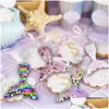 Andere evenementenfeestjes Nieuwe 6pcs Mermaid Party Geschenken Keychain Bracelet Ornamenten Thema Birthday Decoration Girl Baby Shower Gunst Dhya7