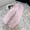 Pantalon de couleur solide de créateur de pantalons pour femmes jacquard pantalon décontracté en tricot pour femmes de vacances Pantalon extérieur CAD24051001