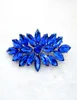 Vintage rhodium argenté plaqué en verre bleu royal marquise cristal diamante broche Prom Party épingle cadeaux 8205357