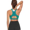 Sous-vêtements actifs Femmes d'entraînement Tank Top Gym Stretch Phone Pocket Hollow Yoga Sports Running Bra Fitness Sport Sport Bra Top Push Up Bra 2021 D240508