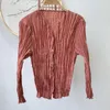 Robes de travail miyake fait à la main plissée 2024 automne et printemps simple veste de haut demi-jupe costume lâche élégant doux stretch