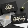 1 Set Black Bronzing Groet Birthday Card Uitnodigingen Postkaart Bronzing Blanco Writeable Blessing Card met envelopsticker
