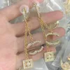18K Gold plattierte Designer C-Sorte Bolzen Brandbrief Ohrringe Titanstahl Ohrringe Frauen Ohrring Hochzeitsfeier Schmuck