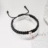 Bedelarmbanden 2 stks zwart wit touw gevlochten paar voor vrouwen romantisch kleurrijk hart handgemaakte verstelbare armbandbelofte sieraden geschenken