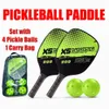 Pickleball Paddles lichtgewicht pickleball set met draagbare draagtas 4 ballen draagbaar voor binnenshuis buitenoefening 240506