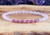 MG1234 6 mm AAA Pink Tourmaline bracelet mala Bracelet Womens Love Love Handmade Rose Quartz bijoux2460836
