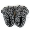 Tofflor fayuey våren vinter hem varm plysch leopard kvinnor termiska mjuka roliga djur klo sovrum platt skor