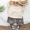 Ensembles de vêtements pour bébés garçons ensembles de coton d'été Stripe sans manches shorts 2pcs Kids Suit Toddlers Soft Toddlers Tenue pour enfants