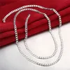 4 мм мужские серебряные серебряные боковые цепи Ожерель
