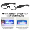 Lunettes de soleil Blocking Blocking Anti-Blue Light Reading Lunes avec sac à 360 degrés Hyperropie rotatif pliant portable