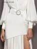 Повседневные платья французский стиль темперамент белое платье Высококачественное v-образное рукав с фонаря тонкий элегантный раскол для женщин для женщин