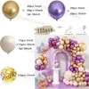 Metal Purple Balloons Garland Arch Kit Decoraciones de fiestas de cumpleaños de boda Balón de oro Baby Shower Bachelorette Decoración 240510