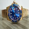 Atacado - Luxo Novo Dial Blue Black Gold 116618 116618ln 116618lb -97208 40mm Relógios masculinos automáticos Moldura de cerâmica 18K Amarelo 2712