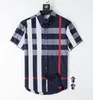 Camisas masculinas camisetas de botão das camisas de moda casual mass slim fit manga curta camisa xadrez asiático s-3xl