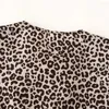 Women's Blouses 2024 Zarb Spring/Summer European And American Fashion Bubble Sleeves Leopard Pattern Top