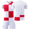 Soccer Set/Tracksuits Mens Tracksuits 2024 Kroatien Home Football Jersey Storlek 10 Modric Cup Jersey Mens and Childrens Set version