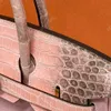 Bolsas de grife feminino bolsa de bolsa de couro genuíno bolsa de mensagens de mensageiro hardware de ouro prateado hardware plano hardware de luxo de luxo 25cm 30 cm de crocodilo quente saco de pele de crocodilo