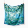 Scarves Monet Oil Painting Twill % Silk Scarf Fashion Bandana Women Scarf Wraps 53cm Square Scarves Hijab Head Scarf Neckerchief Q240509