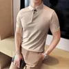 Polos da uomo in stile cinese patchwork Polo Shirt for Men Fashion Slim Fit Short Short Short Shirts Lavani Business Business Formale Sociale Tops