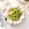 Plates Solid Color Creative Ceramic Fruit Plate Living Room Tea Table Dried Candy Snack Household Tableware