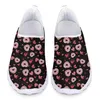 Lässige Schuhe rosa Herzmuster Sommerfrau flache Penny Slaafers Frauen Mesh Slip auf Flats Sneaker Damen Sneakers