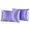 2pcs Base d'oreiller en satin de soie