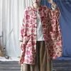 Trench Coats Femme JOHNINES Femmes Vintage Print Floral Bouton Floral Stand Long Spring 2024 POCHETS STYLE CHINIS