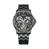 Montre-bracelets imperméables entièrement automatiques Tourbillon Watch Fashion Mécanique des hommes Squelette de luxe en acier inoxydable