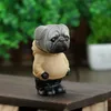 Interiördekorationer Cool Pug Car Dashboard Toys Biltillbehör Interiör Auto Dekoration för Home Cartoon Puppy Dog Figures Car Ornaments Gifts Söta T240509