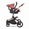 Passeggini# Nuovo Baby Stoller Quty High Quty 3/2 in 1 Pram per bambini Pram High paesaggio PU Leather Leather Kinderwagen Carriere per bambini Pustino neonato T240509