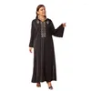 Vêtements ethniques Robes musulmanes brodées en satin robe Dubaï Cassadés Été Élégant Moyen-Orient Burka Eid Abaya Morocain 2024