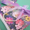 3Pcs Gift Wrap 1PC Colorful Printed Flower Paper Bags Ice Cream Handbag Creative Gifts Packaging Bag Party Baby Shower Wedding Favours Boxes