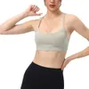 Ll dames strappy fiess workout yoga bra y terug opgevulde bijgesneden bras tops sport hardloop shirt
