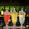 Wine Glasses European Style Lead-free Glass Beer Kettle Juice Bucket With Faucet El KTV Bar Cold Water Bottle Beverage Clear