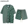 Rhude High End Designer Shorts pour Chaopai Ethnique Totem Casual Short Shirt Set Mens and Womens High Street Shorts avec 1: 1 Étiquettes originales