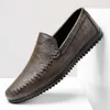 Men Laafers glijden aan casual lederen schoenen Spring herfst Heren Slip-ons Flats Mocasines Hombre Brandontwerpers