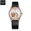 OUBAOER/OUBAOER Fashion Women Całkowicie automatyczny mechaniczny zegarek Water Diamond Hollow Night Glow Waterproof Watch Watch Tips