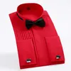 Klassieke winghalsjurk voor herenvleugeltip Tailcoat formeel shirt rood en zwarte stropdas feest diner bruiloft bruidskamer top 240511