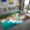 Natürliche Landschaft 3D-Teppich für Wohnzimmer Grüne Wald Wasserfall Landschaft Teppich Schlafzimmer Anti-Rutsch-Teppich im Badezimmer groß 257Q