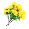 Decoratieve bloemen 4 Bundel kunstmatige boeket begraafplaats chrysanthemum decor decoraties voor ernstige zijden doek offer nep grafsteen