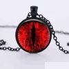 Anhänger Halsketten Suteyi Rote Katze Augen Halskette Zauber Drachen Augen p o Glas Cabochon Handgemachtes schwarzer Kette Frauen Männer Schmuck G220310 D DHW9P