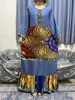 Ethnische Kleidung 2023 New Africa Women Dashiki Demin Stoffkleid mit Schals Maxi Lady Robe Loose Long Slve Kaftan Vestidos Islamische Kleidung T240510