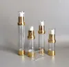 Speicherflaschen 20 ml klare luftlose Flasche Gold/Silberpumpe Lotion/Serum/Fundament/Emulsion/Toner Essenscin Care Cosmetic Container